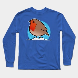 Cute Christmas Robin Long Sleeve T-Shirt